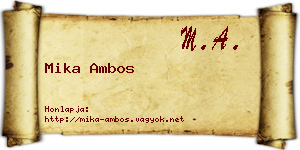 Mika Ambos névjegykártya